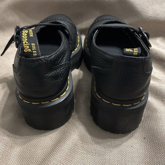 Dr Martens Addina Flower Buckle Leather Platform Shoes - Picture 14 of 14